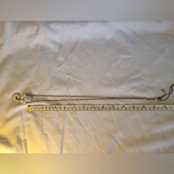 Fifth Avenue Collection "Glam Time" Necklace with Faux Pearls, Swarovski Crystal - Picture 8 of 8